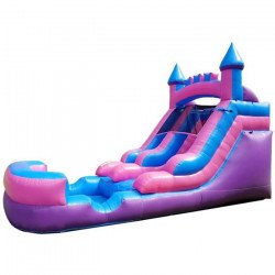 purpleslide1 1673300153 # 6 Pink and Purple 13' Water Slide with Pool