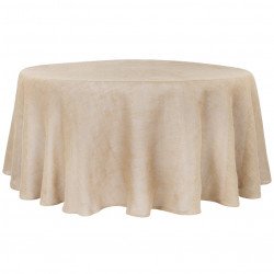 Burlap 120 Round Tablecloth - Natural Tan