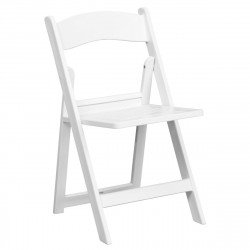 Chair - white resin with seating pad