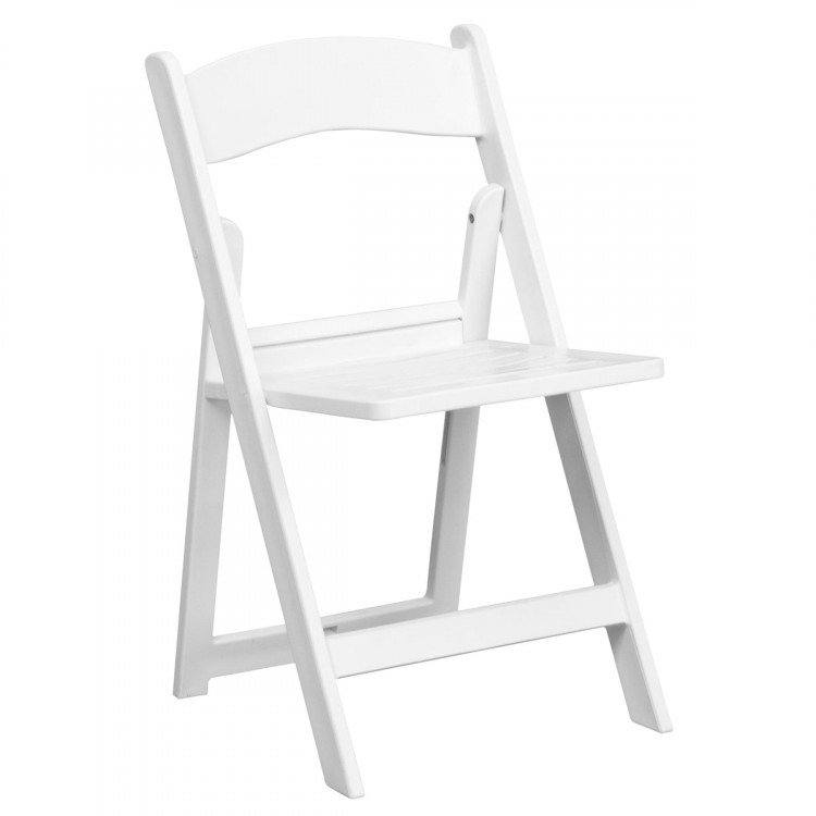 Chair - white resin with seating pad