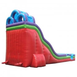 24 foot inflatable water slide dual lane rainbow6 1715702895 #28 24' Retro Rainbow Double Bay Inflatable Water Slide 45'