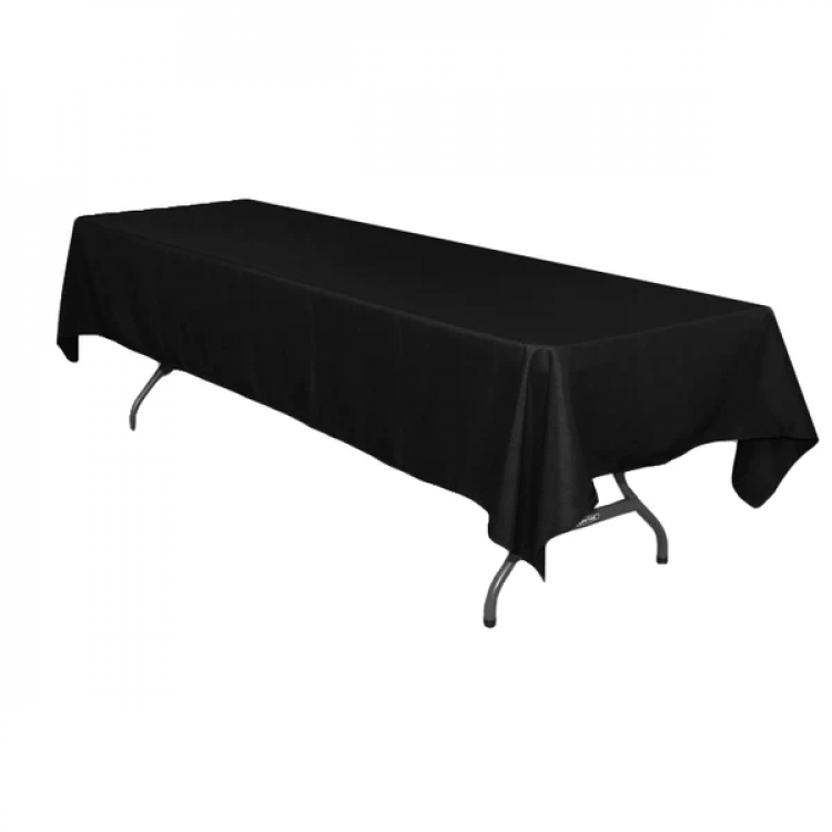 Rectangular Polyester Tablecloth 60x126 - Black