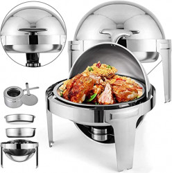 6 Quart Round Chafer Roll Top