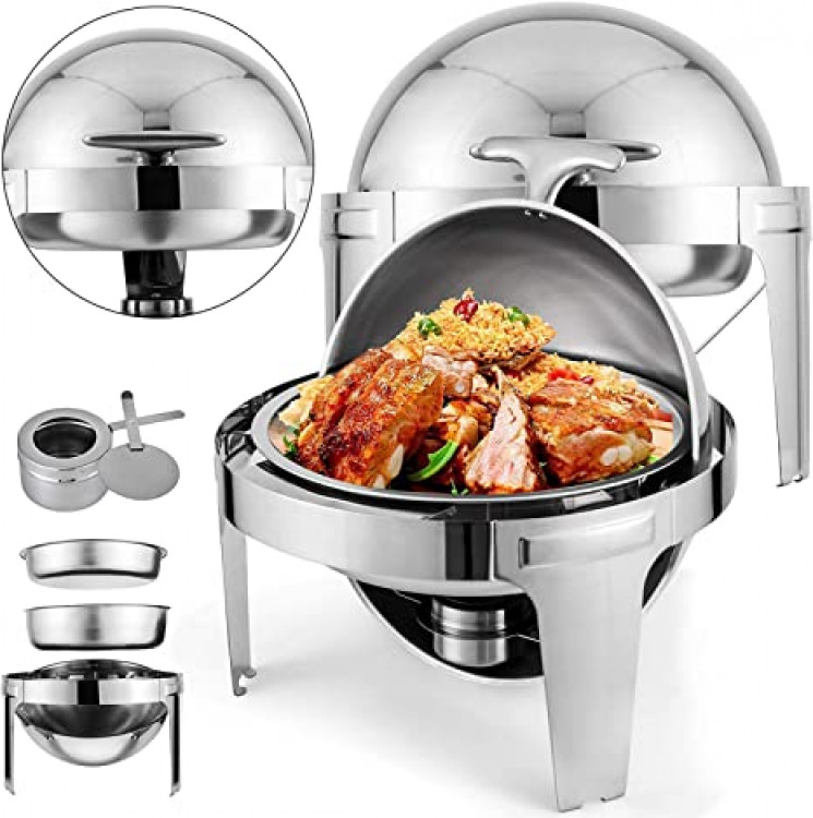 6 Quart Round Chafer Roll Top