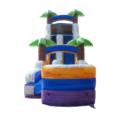 xsl wd18 ptm front 1a 1747416570 #34 18' Tropical Purple Marble Inflatable Water Slide