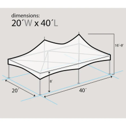 dim 20x40 HI Peak Frame Tent