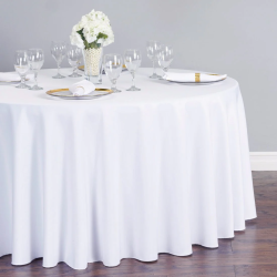 132 Round Tablecloth White